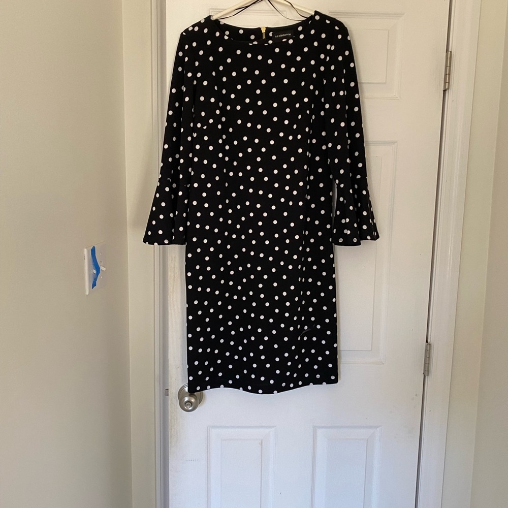 Liz Claiborne Black Dress with White Dots